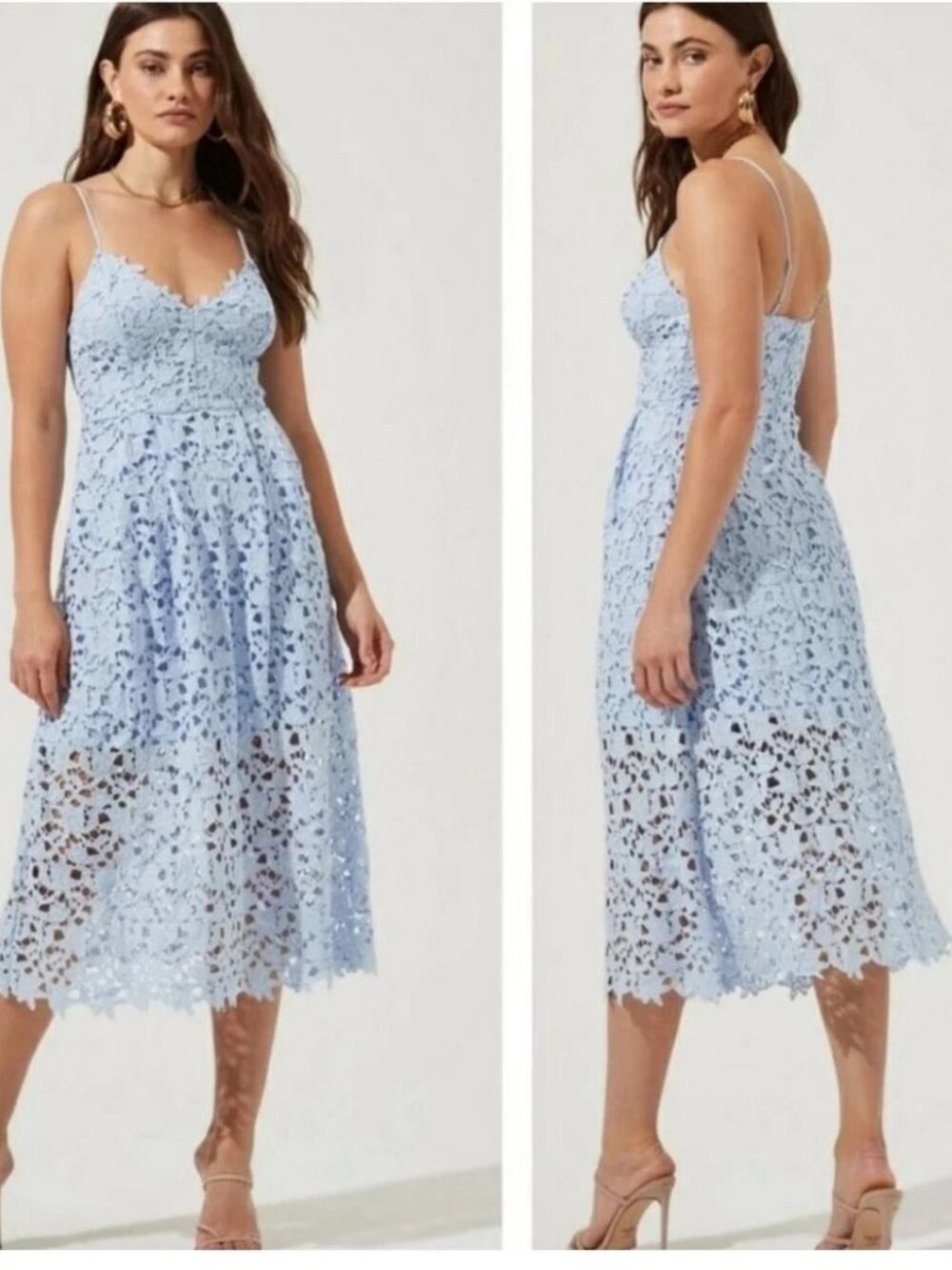 ASTR Cotton Lace Midi Dress